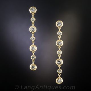 18K Diamond Dangle Earrings