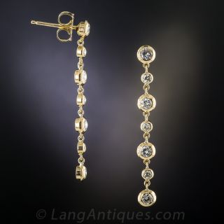 18K Diamond Dangle Earrings