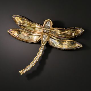 18K Diamond Dragonfly Brooch