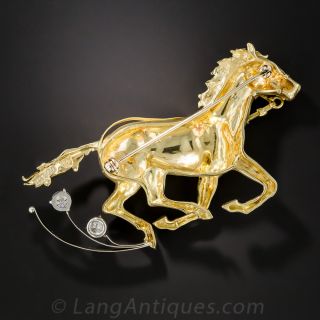 18K Diamond Horse Brooch by Craig Drake