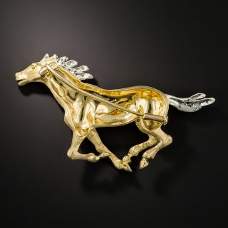 18K Diamond Horse Brooch