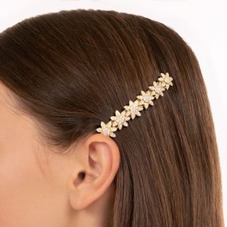 Diamond Sunflower Hair Barrette