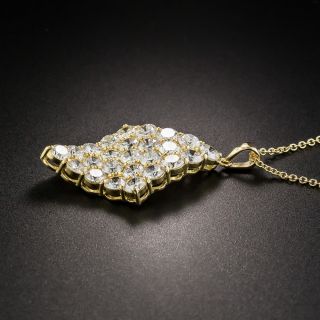 18K Diamond Wave Pendant