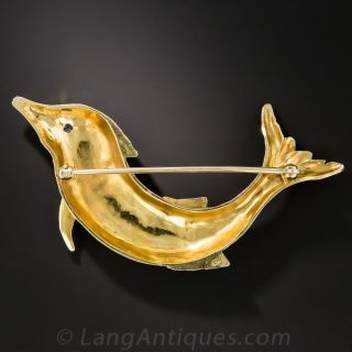 18K Dolphin Brooch