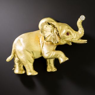18K Elephant Brooch by Scully & Scully - 3