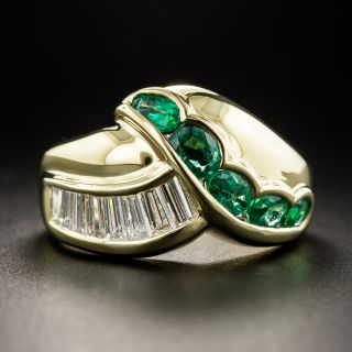 18K Emerald Diamond Ring - 1