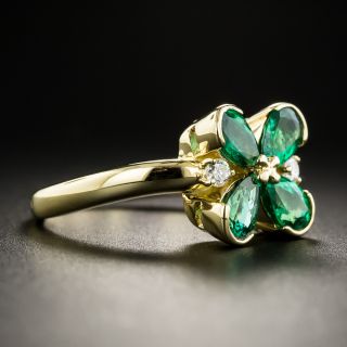 Emerald & Diamond Four-Leaf Clover Ring