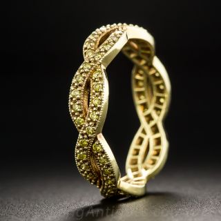 18K Fancy Yellow Diamond Band - Size 6 1/2