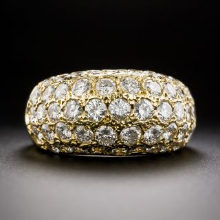 18K Five-Row Pavé Diamond Dome Ring, 3.00 Carats - 3