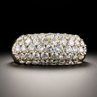 18K Five-Row Pavé Diamond Domed Band Ring - 2