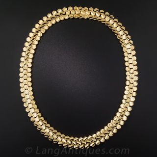 18K Geometric Link Gold Necklace