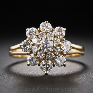 18K Gold and Diamond Cluster Ring