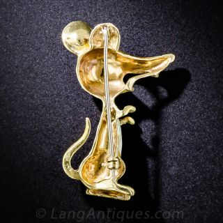 18k Gold and Enamel Mouse Pin