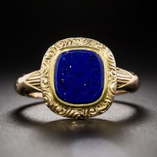 18k Gold and Lapis Ring