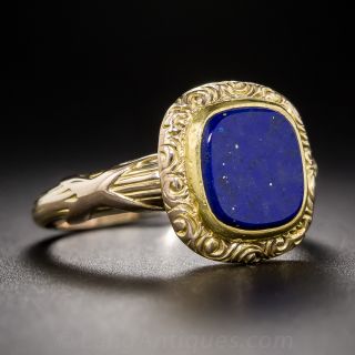 18k Gold and Lapis Ring