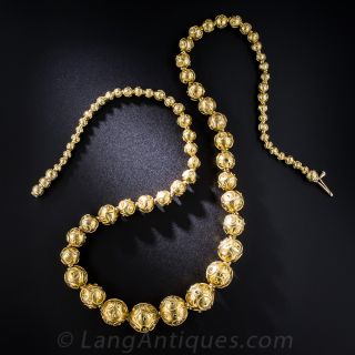 18k Gold Granulated Bead Necklace