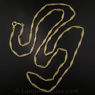 18K Gold Long Chain - French