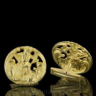 18k Gold Mythological/Nautical Cufflinks