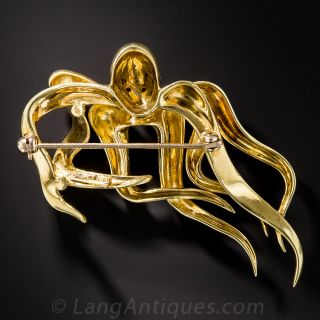 18K Gold Octopus Pin
