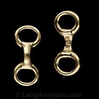18K Gold 'Snaffle Bit' Style Cufflinks