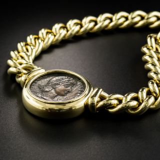 18K Italian Ancient Roman Coin Necklace - 5