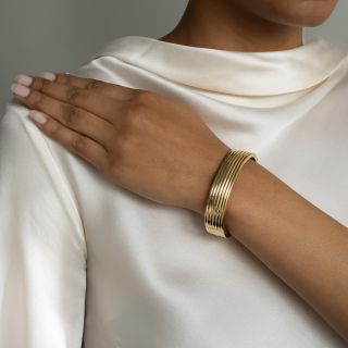 Italian Ribbed Bangle Bracelet
