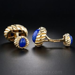18K Lapis Cufflinks Signed Tiffany - Schlumberger