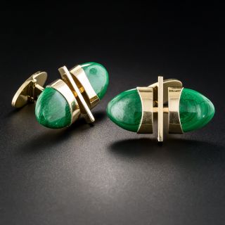 18K Malachite Cufflinks by George Jensen & Wendel - Sweden - 2