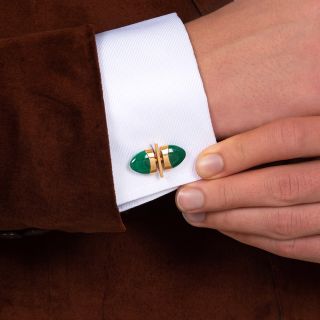 18K Malachite Cufflinks by George Jensen & Wendel - Sweden