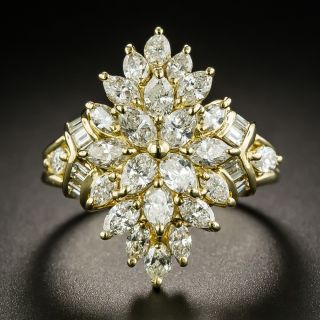 18K Marquise Diamond Cluster Ring - 1