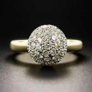 18K Pavé Diamond Ball Ring