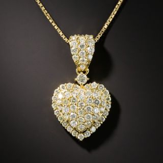 18K Pavé Diamond Heart Pendant 
