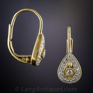 18K Pear Shape Diamond Earrings
