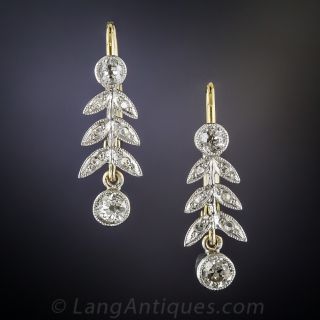 18K/Platinum .60 Carat Antique Diamond Earrings - 1