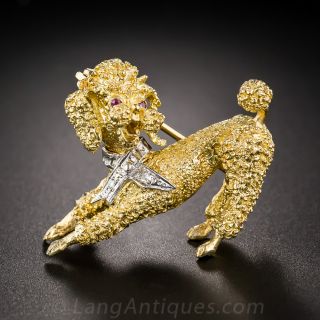 18K Poodle Pin