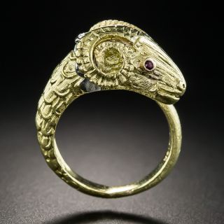 18K Ram's Head Ring 