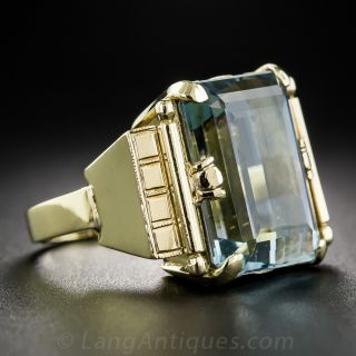 18K Retro Aquamarine Ring