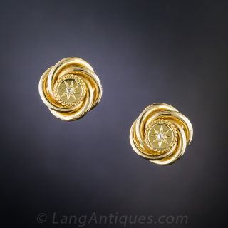 18K Rose-Cut Diamond Earrings
