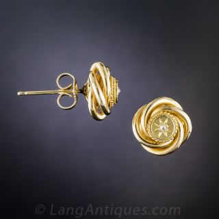 18K Rose-Cut Diamond Earrings