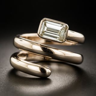 18K Rose Gold 1.18 Carat Emerald-Cut Diamond Ring - 1