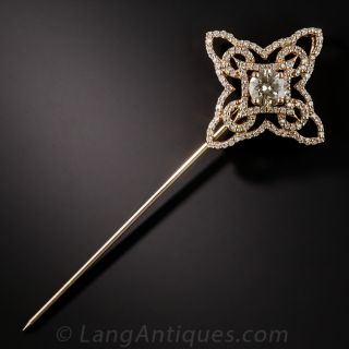 18K Rose Gold .72 Carat Center Diamond Pendant/Stickpin