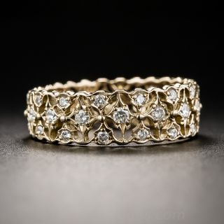 18K Rose Gold and Diamond Band Ring