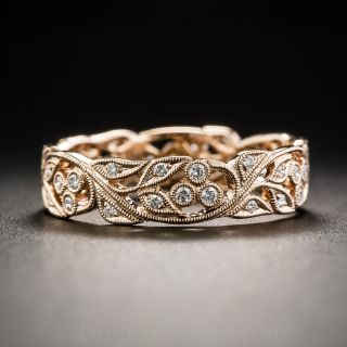 18K Rose Gold and Diamond Vine Band, Size 6