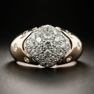18K Rose Gold and Platinum Pavé Diamond Ring