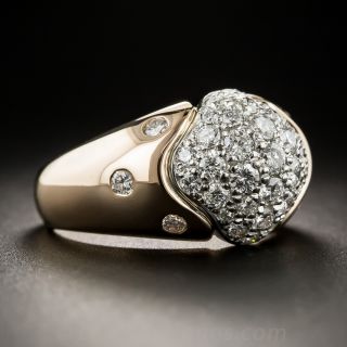 18K Rose Gold and Platinum Pavé Diamond Ring