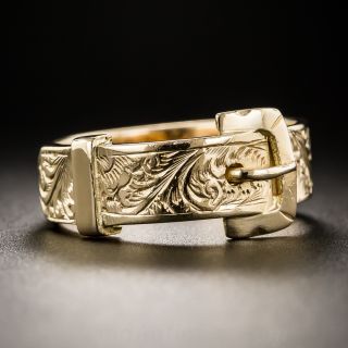 18K Rose Gold English Buckle Ring 