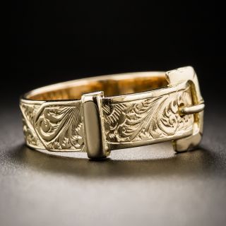 18K Rose Gold English Buckle Ring 