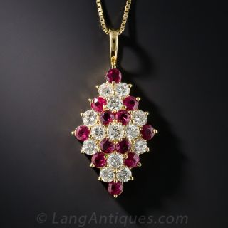 18K Ruby and Diamond Drop