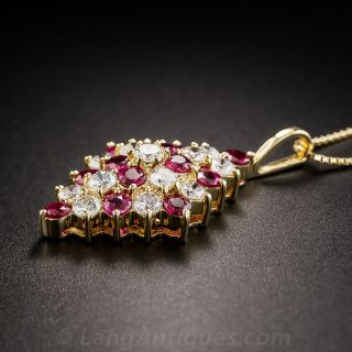 18K Ruby and Diamond Drop