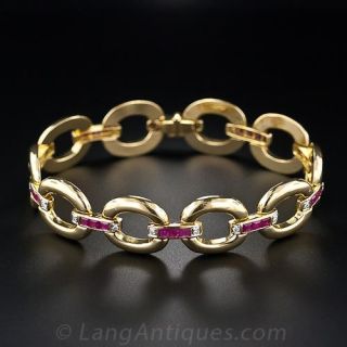 18K Ruby and Diamond Estate Bracelet